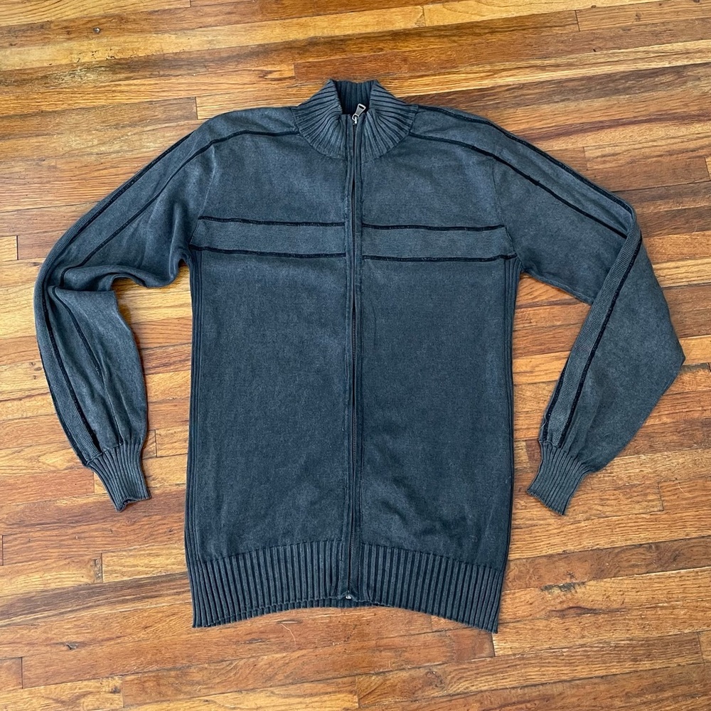 Y2k men zip up sweater